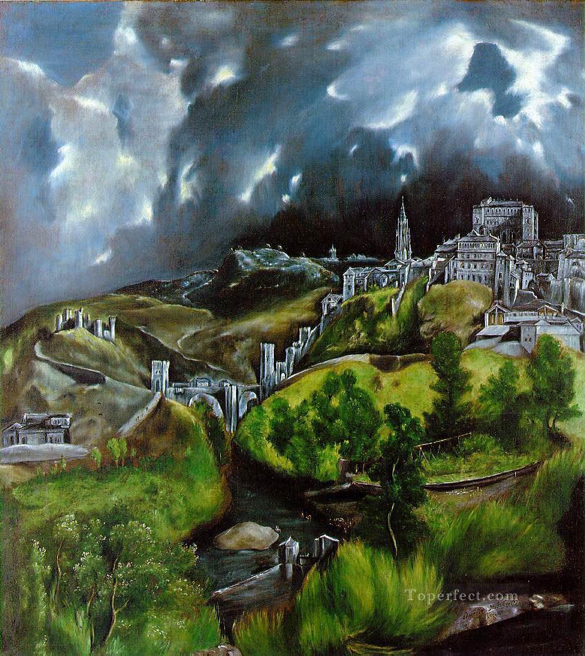 トレドのマニエリスム スペイン ルネッサンス エル グレコ山の眺め油絵